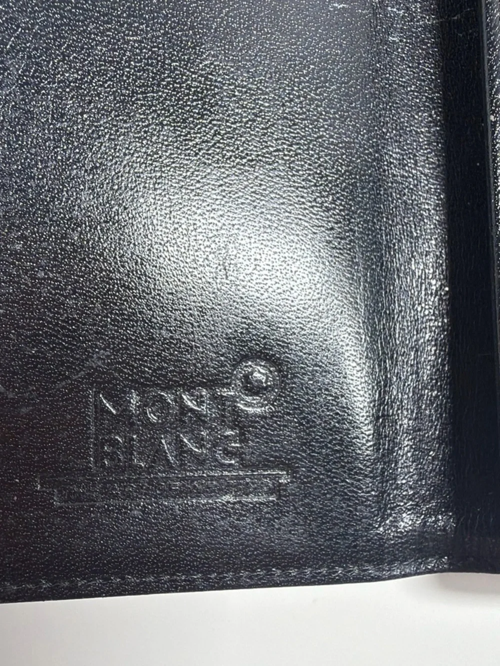 Mont Blanc Black Leather Continental Wallet with Star Emblem
